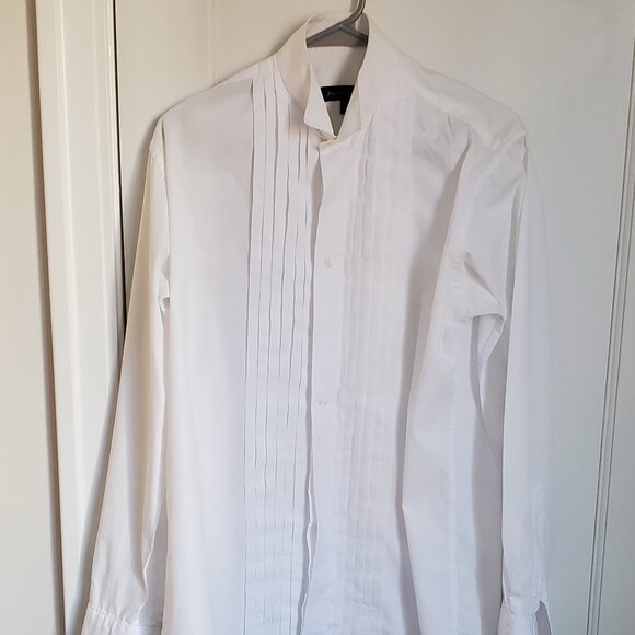 Joseph & Feiss Tuxedo Shirt 15/34-35 Pleated Front, Wingtip Collar, French Cuffs - Picture 1 of 4